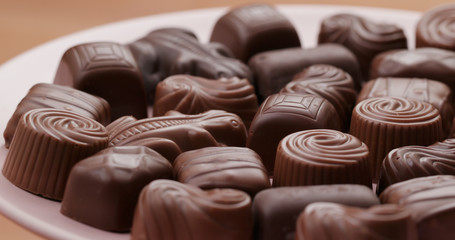 Mixed chocolate on plate