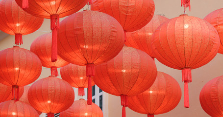 Fototapeta na wymiar Traditional Chinese lantern decoration for Lunar new year at night