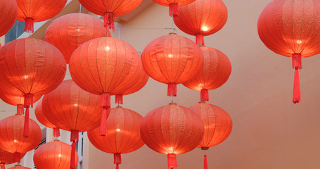 Fototapeta na wymiar Traditional Chinese lantern decoration for Lunar new year at night