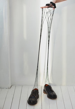 Man shoes in tights