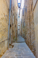 Narrow alley in Cortona, Italy