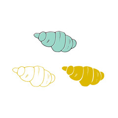 Vector hand drawn sea shell. Isolated individual object.