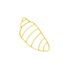 Vector hand drawn sea shell. Isolated individual object.