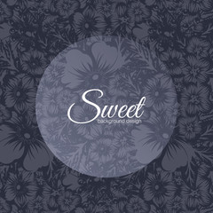 Greeting card with flowers, watercolor. Vector frame