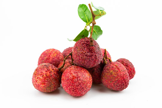 lychee fruit on white background