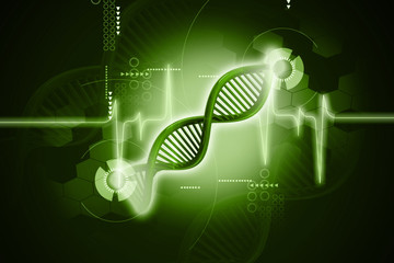 3d rendered dna in color background