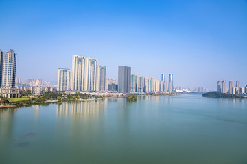 Fototapeta na wymiar Real Estate Properties in Mei xi Lake Park, Changsha City, Hunan Province, China