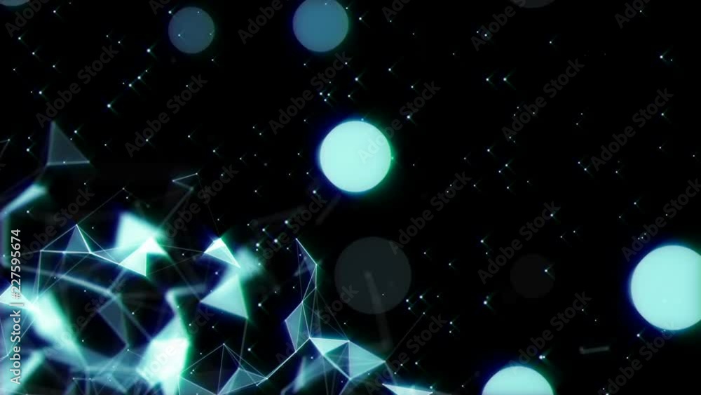 Aufkleber magic crystals in the corner of the screen.dof.abstract digital data nodes and connection paths with