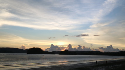 Fototapeta na wymiar sunset beach sky 