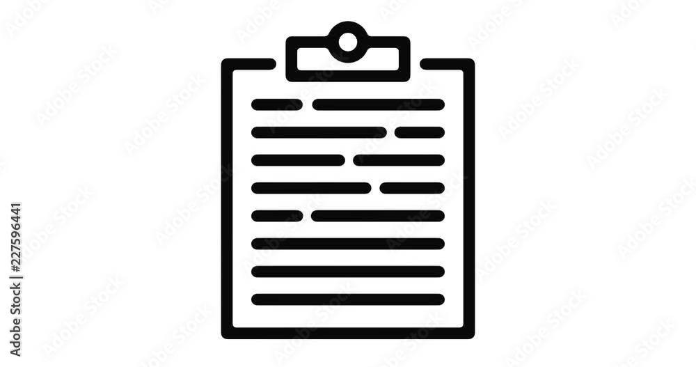 Poster check list line icon motion graphic animation with alpha channel.