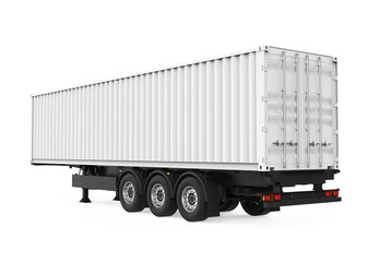 Semi-Trailer Container Isolated