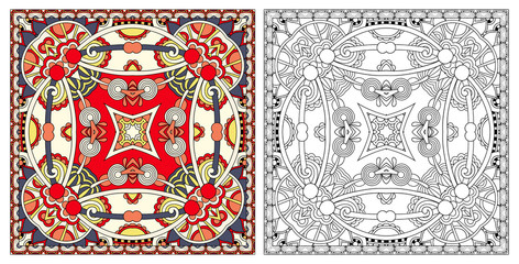coloring pages, coloring book for adults, authentic carpet desig