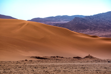 Plakat atacama desert, valle de marte, sand and sun landscape that look like mars