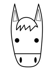 馬の顔(線画)