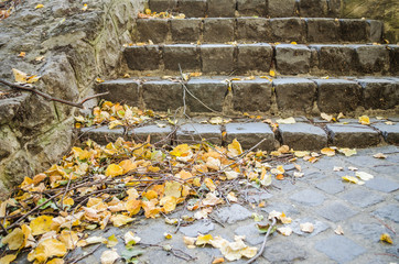 Old stairs in Pecs, Hungary 