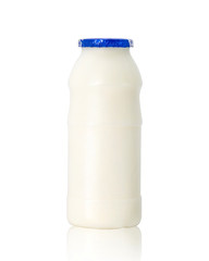 Fresh milk bottle isolated on white background. Template of milk package for your design. Clipping paths object.