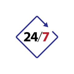 Open 24/7 Icon Design Logo Template