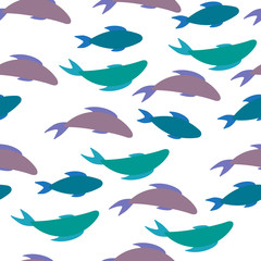  Different colored fish.