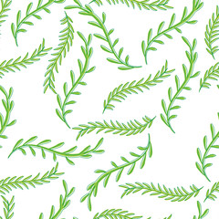 Seamless Pattern. Branches with foliage