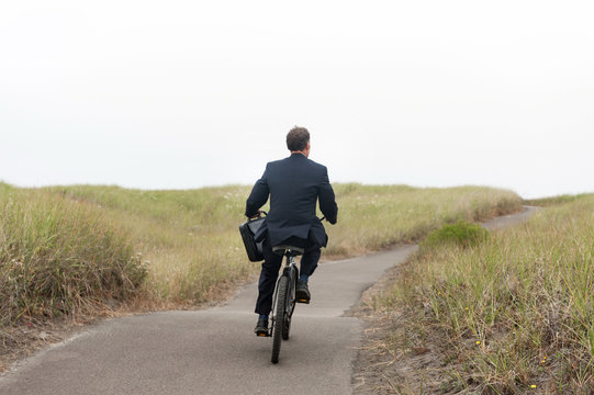 Businessman on Winding Path