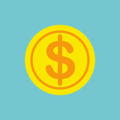 dollar coin icon. vector money - investment symbol