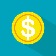 dollar coin icon. vector money - investment symbol