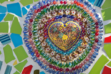 Colorful patterns of ceramic for the background.