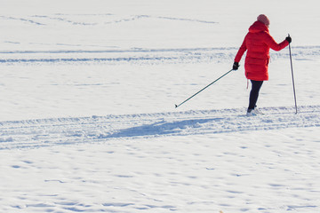 Fototapeta na wymiar ski trip in the winter