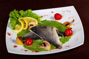 Steamed Dorada fish