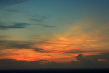 Sunset sky in evening.