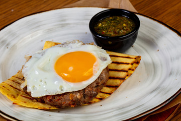 Beef cutlet with egg