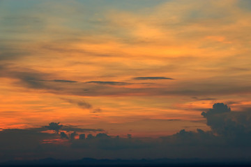 Sunset sky in evening.