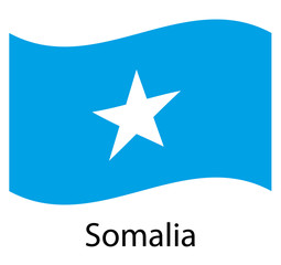 Flag of Somalia. Realistic waving flag of Federal Republic of Somalia.