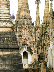 stupas at indein, inle lake, myanmar - 227602072
