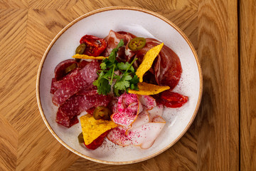 Spanish sausages plate