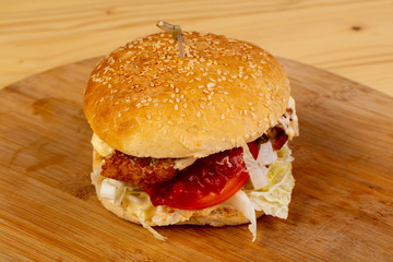 Homemade Hamburger with tomato