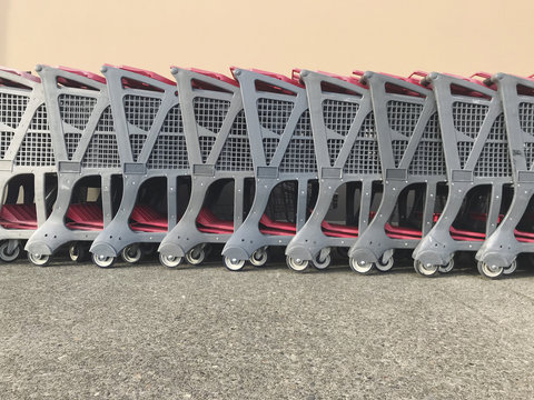 Row of shopping carts