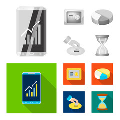 Isolated object of bank and money sign. Collection of bank and bill vector icon for stock.