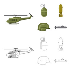 Vector design of weapon and gun symbol. Set of weapon and army vector icon for stock.
