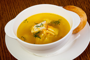 Fish soup with salmon