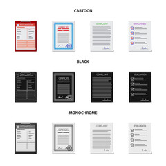 Vector illustration of form and document sign. Collection of form and mark stock symbol for web.