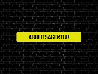 Fototapeta premium Neutrales Bild auf dem das Wort Arbeitsagentur abgebildet ist. Abstrakte Illustration