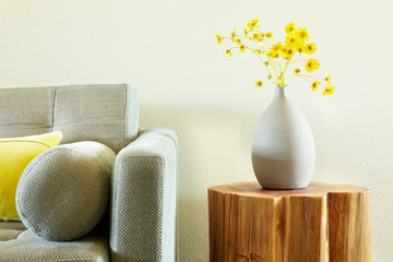 Sofa and side table in modern design living room