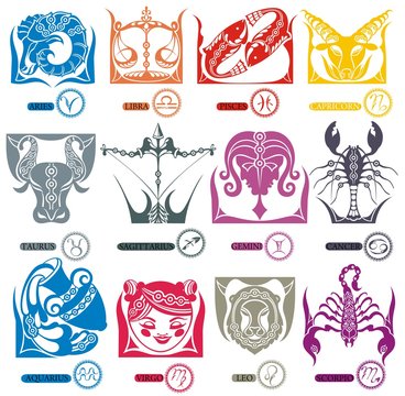 Zodiac signs (horoscope symbols)