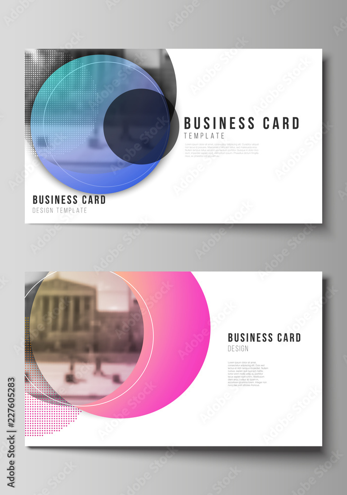 Poster the minimalistic abstract vector illustration of the editable layout of two creative business cards 