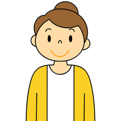 女性　ほほえみ