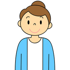 女性　ほほえみ