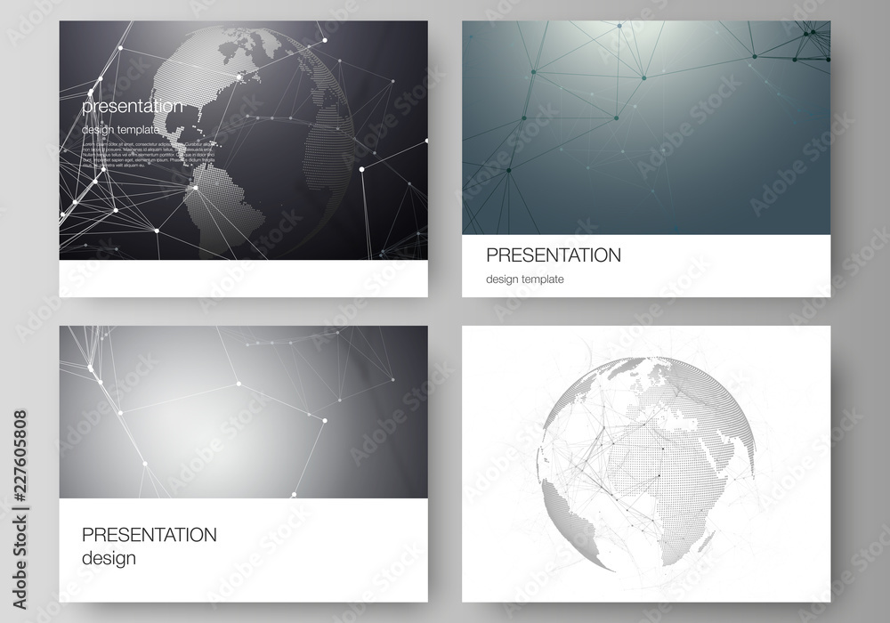 Poster vector layout of the presentation slides design business templates. futuristic geometric design with