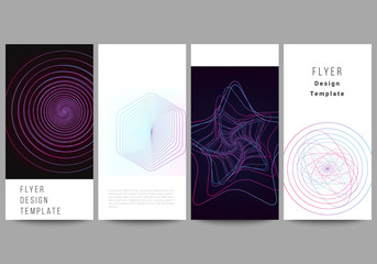 The minimalistic vector illustration of the editable layout of flyer, banner design templates. Random chaotic lines that creat real shapes. Chaos pattern, abstract texture. Order vs chaos concept.