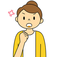 女性　気合　ガッツポーズ